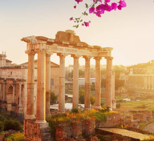 Roma, tramonto ai Fori Imperiali